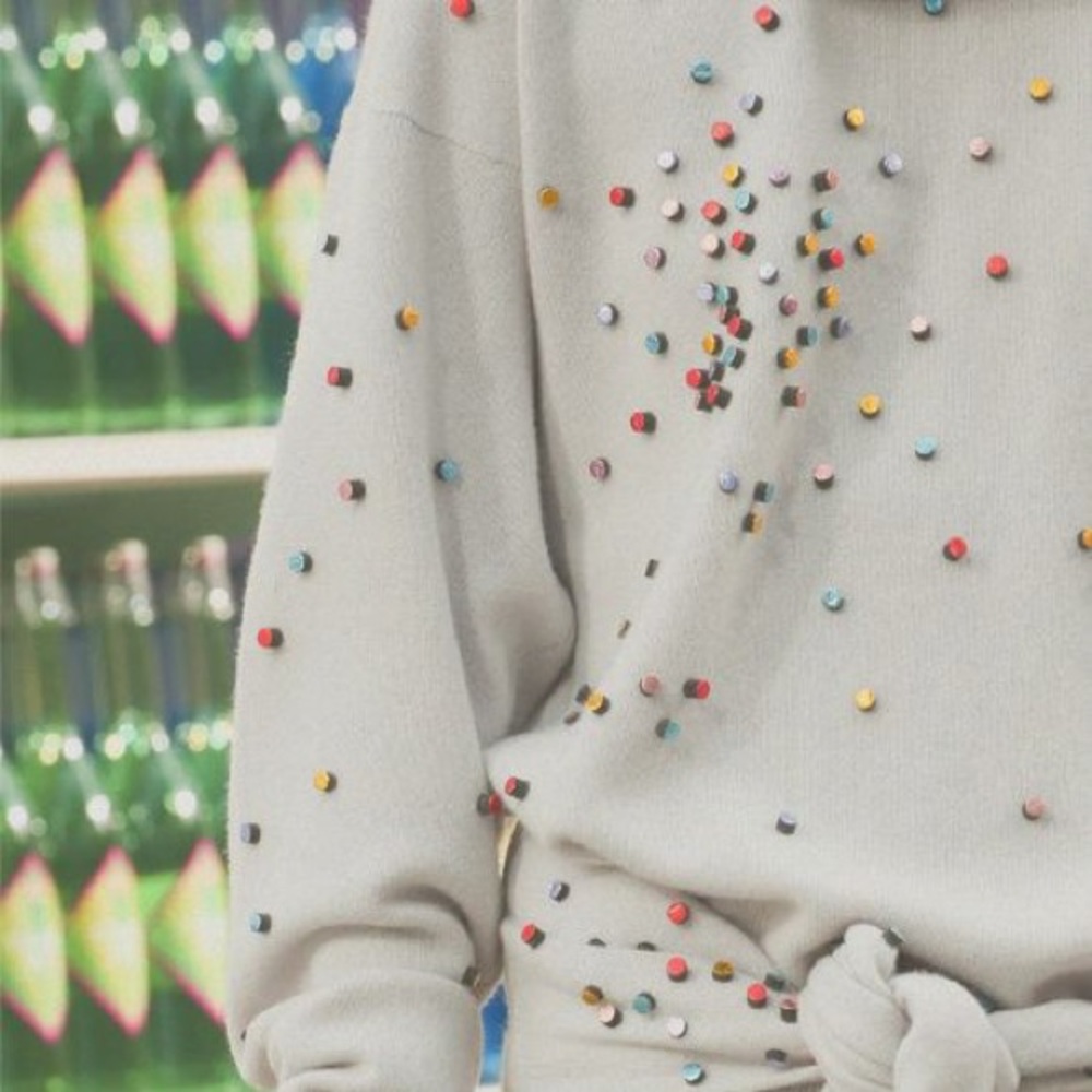 Chanel Sweater with 3D colorful dots size 40
